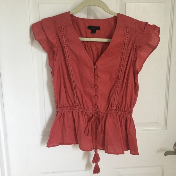 J. Crew Tops - Red Blouse